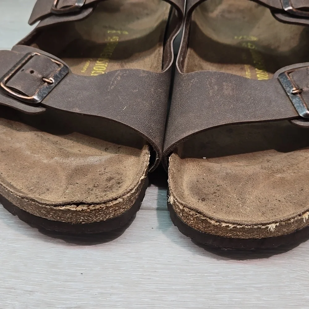 Birkenstock Mens Milano Leather Brown Sandals Shoes Slide Sz 45/12 Regular